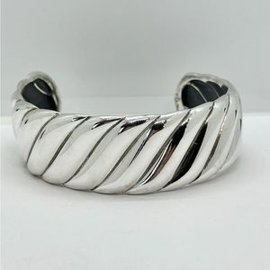 SOLD! David Yurman cable cuff bangle bracelet Sterling 23 mm